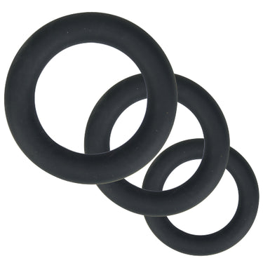 Thick Stretchy Silicone Cock Ring Set 3pc Loving Joy